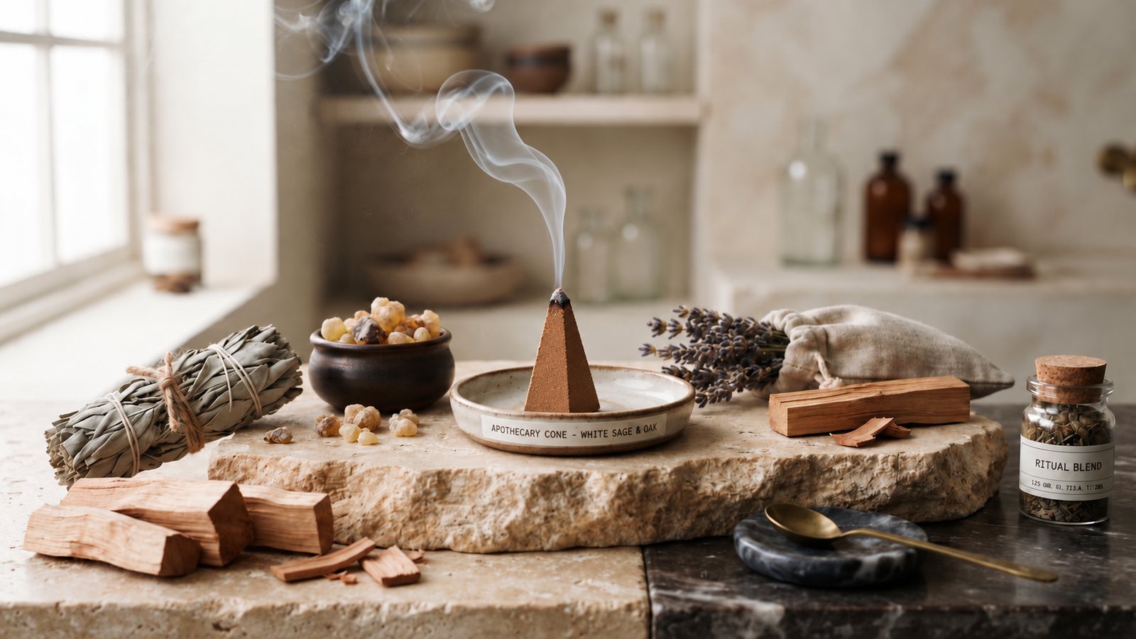 Ambiente de aromaterapia com incenso